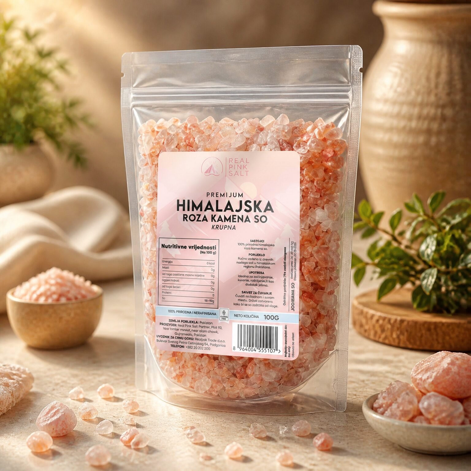 Coarse Himalayan pink salt refill pouch