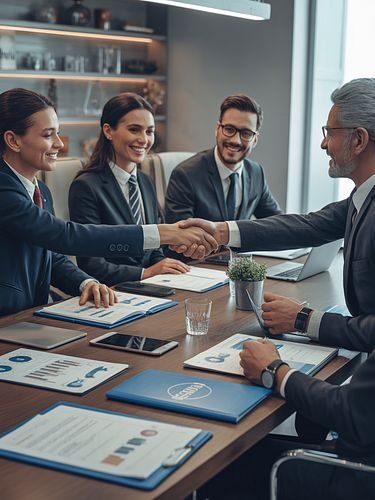 Commercial partnership meeting between buyers and suppliers